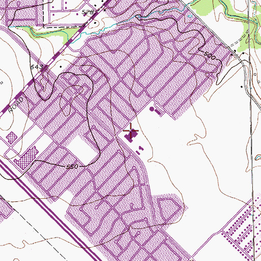 Topographic Map of O'Banion Middle School, TX