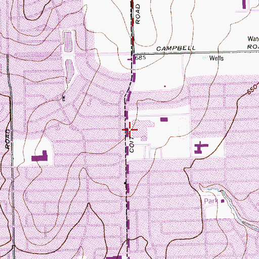 Topographic Map of J J Pearce High School, TX