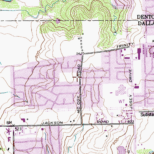 Topographic Map of McCoy Elementary School, TX