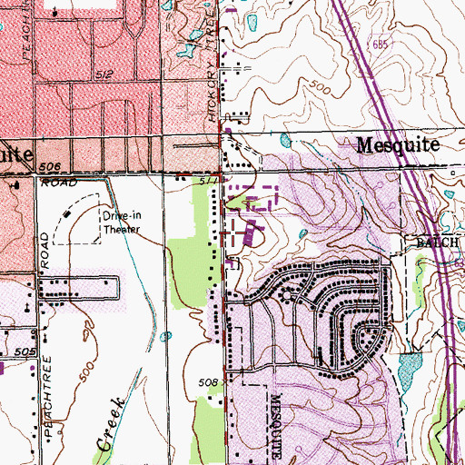 Topographic Map of McWhorter Elementary School, TX