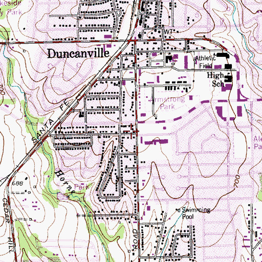 Topographic Map of Merrifield Elementary School, TX