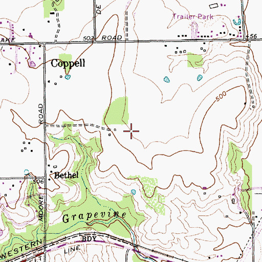 Topographic Map of Mockingbird Elementary School, TX