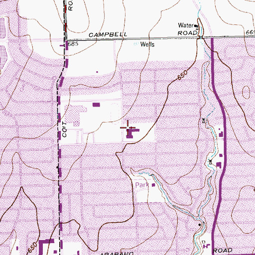Topographic Map of Mohawk Elementary School, TX