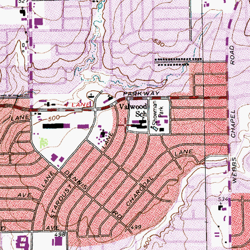 Topographic Map of Montgomery Elementary School, TX