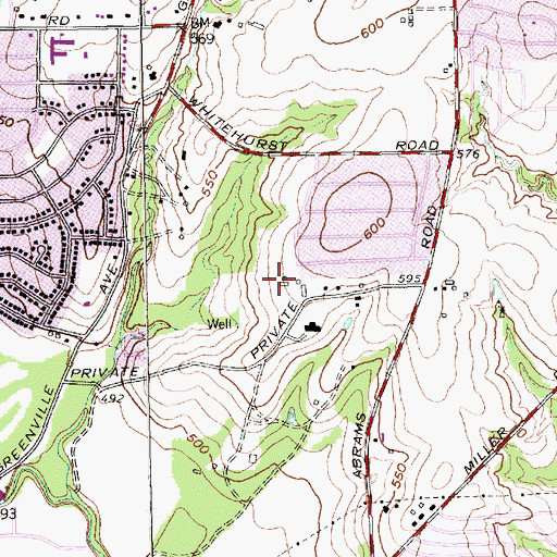 Topographic Map of Moss Haven Elementary School, TX