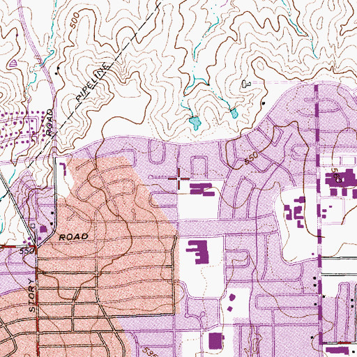 Topographic Map of Lee Elementary School, TX