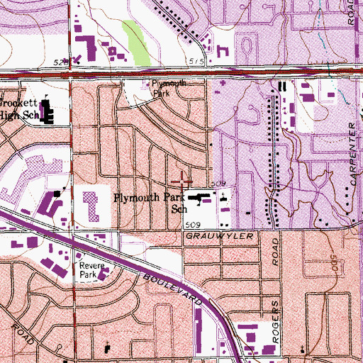 Topographic Map of Liveley Elementary School, TX