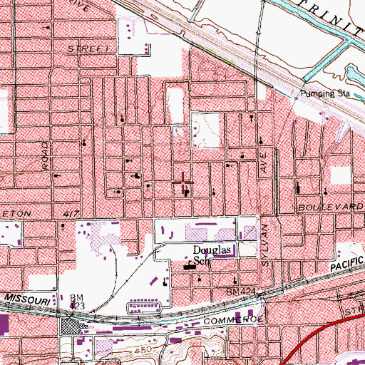 Topographic Map of Lorenzo de Zavala Elementary School, TX