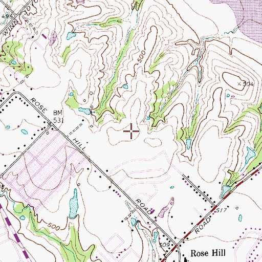 Topographic Map of Lyles Middle School, TX