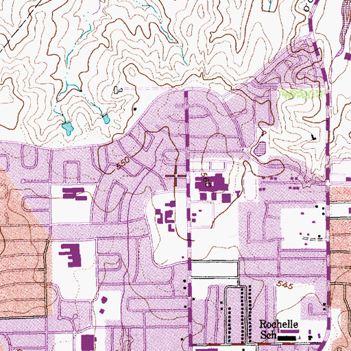 Topographic Map of Macarthur High School, TX
