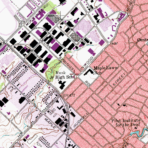 Topographic Map of Maple Lawn Elementary School, TX