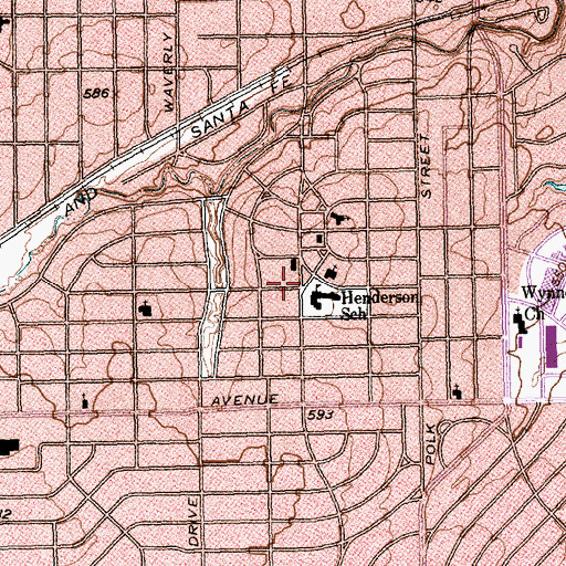 Topographic Map of Margaret B Henderson Elementary School, TX