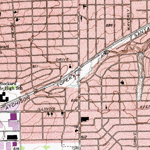 Topographic Map of Maria Moreno Elementary School, TX