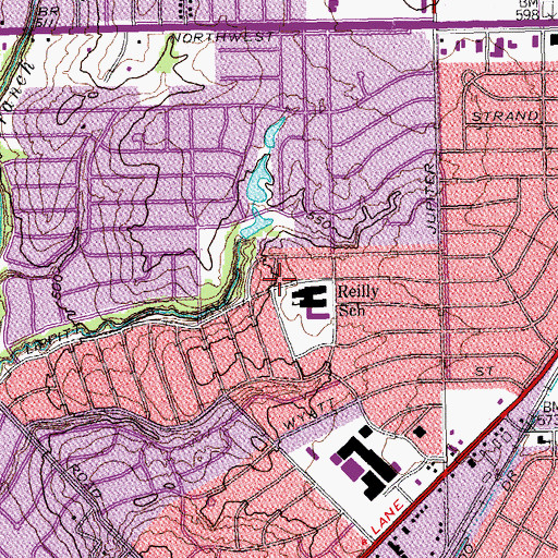 Topographic Map of Martha Turner Reilly Elementary School, TX