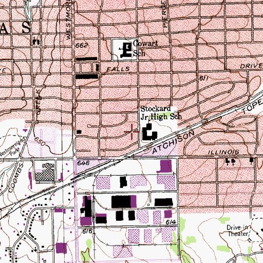 Topographic Map of L V Stockard Middle School, TX