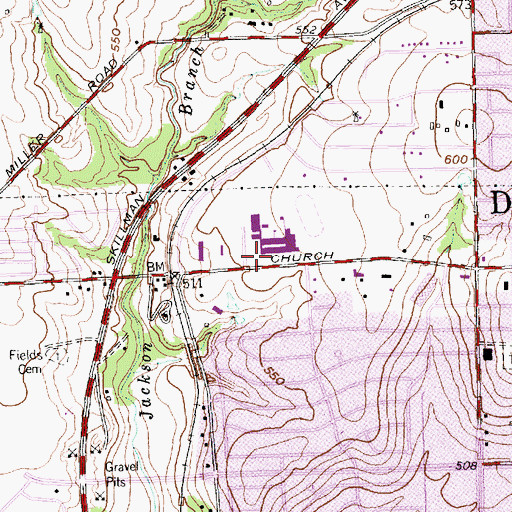 Topographic Map of Lake Highlands High School, TX