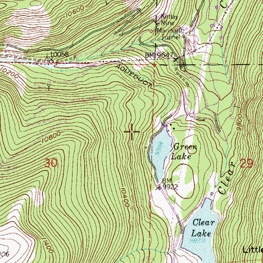Topographic Map of Green Lake Dam, CO