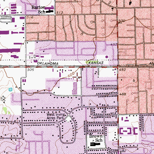 Topographic Map of Lamar Middle School, TX