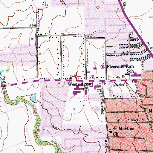 Topographic Map of Lancaster High School, TX
