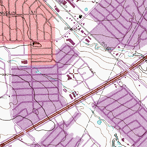 Topographic Map of Lawrence Elementary School, TX