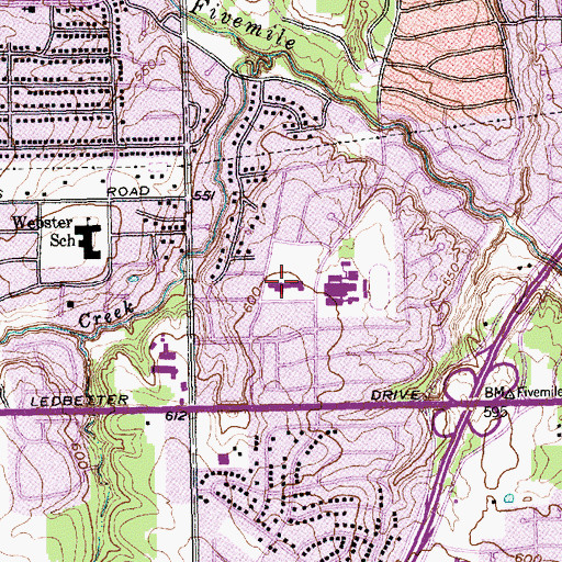 Topographic Map of John W Carpenter Elementary School, TX