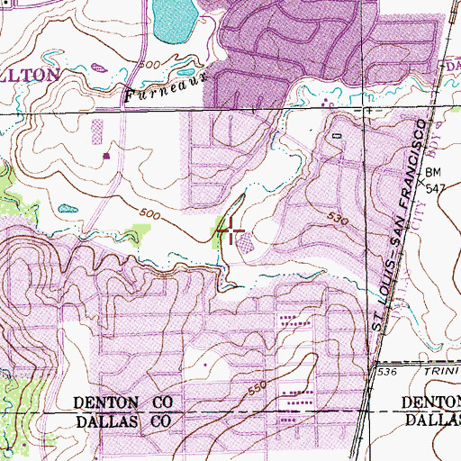Topographic Map of June R Thompson Elementary School, TX