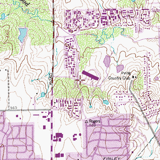 Topographic Map of Houston Middle School, TX