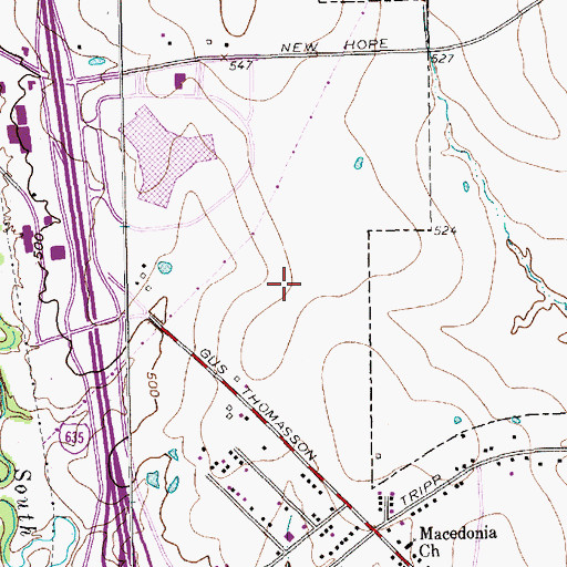Topographic Map of J C Cannaday Elementary School, TX