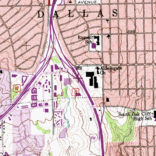 Topographic Map of Jimmie T Brashear Primary School, TX