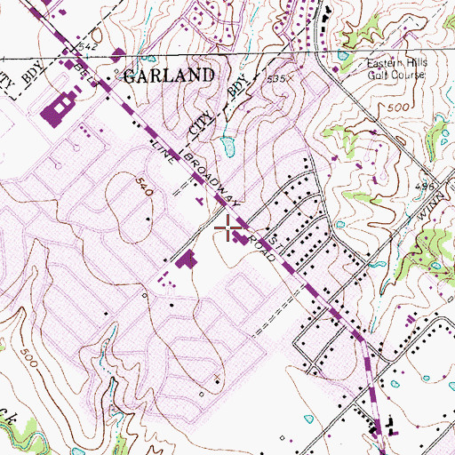 Topographic Map of Handley Elementary School, TX