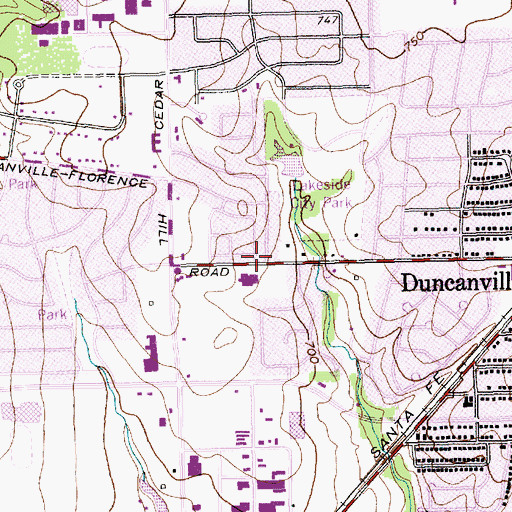 Topographic Map of Hastings Elementary School, TX