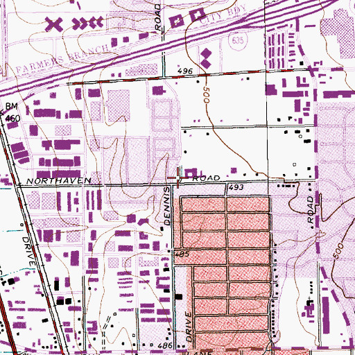 Topographic Map of Herbert Marcus Elementary School, TX