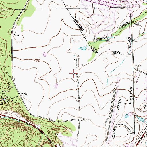 Topographic Map of Hi Pointe Elementary School, TX