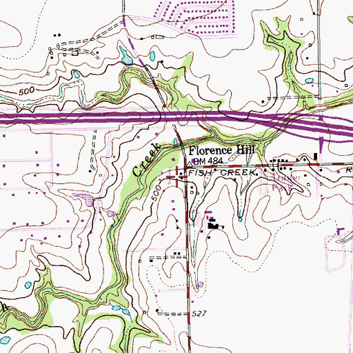Topographic Map of Florence Hill Elementary School, TX