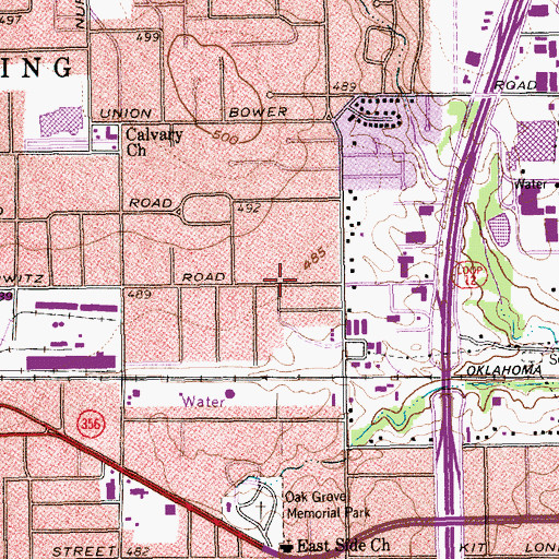 Topographic Map of Franklin Monroe Gilbert Elementary School, TX