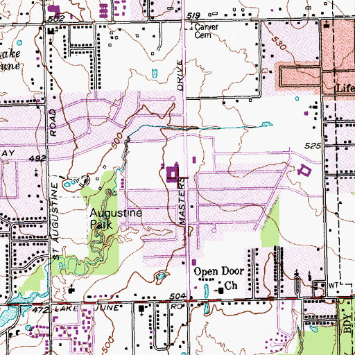 Topographic Map of Fred F Florence Middle School, TX