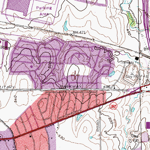 Topographic Map of Galloway Elementary School, TX