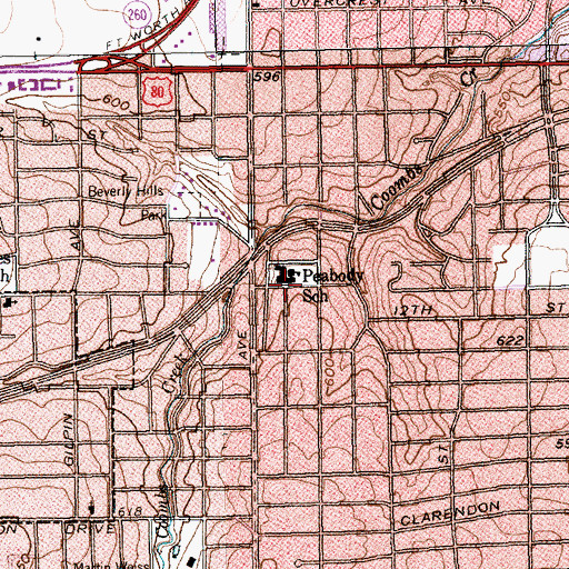 Topographic Map of George Peabody Elementary School, TX
