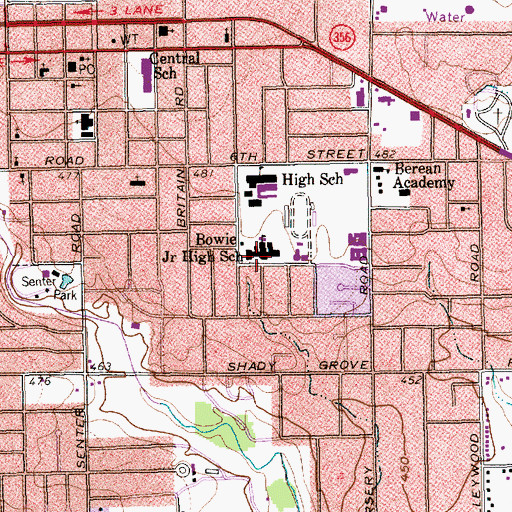 Topographic Map of Gilbert Transitional, TX