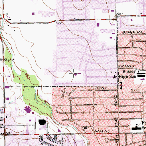 Topographic Map of Golden Meadows Elementary School, TX