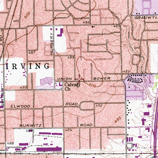 Topographic Map of Good Elementary School, TX