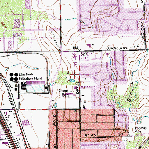 Topographic Map of Good Elementary School, TX
