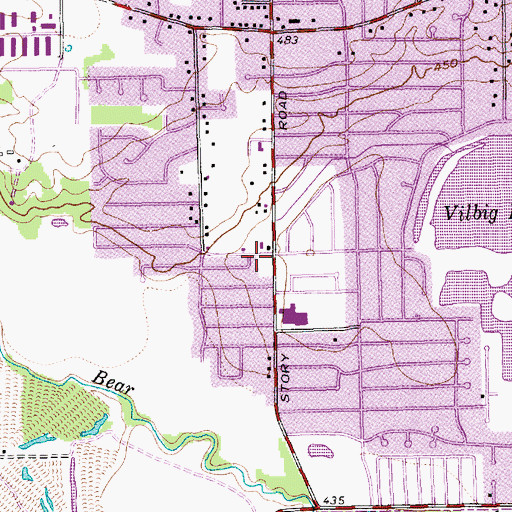 Topographic Map of Elliott Elementary School, TX