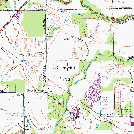 Topographic Map of Cottonwood Creek Elementary School, TX