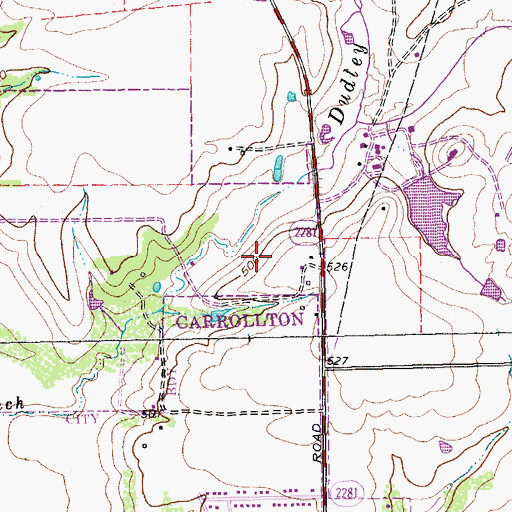Topographic Map of Creekview High School, TX