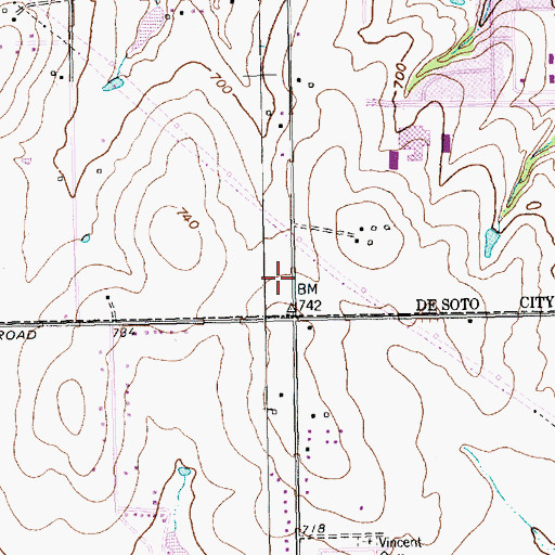 Topographic Map of D High School Freshman Campus, TX