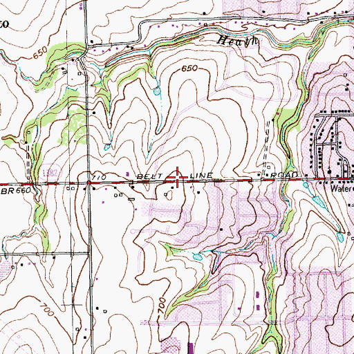 Topographic Map of Desoto East Junior High School, TX