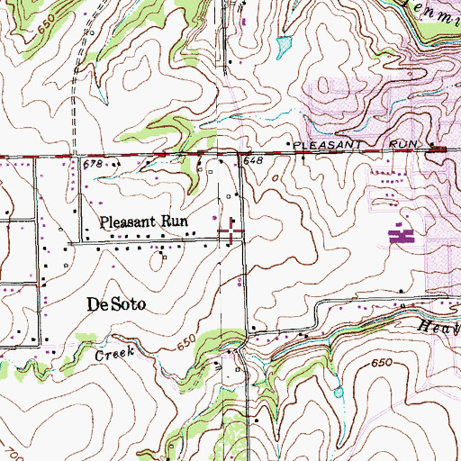 Topographic Map of Desoto West Junior High School, TX
