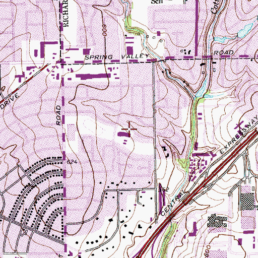 Topographic Map of Dobie Primary School, TX