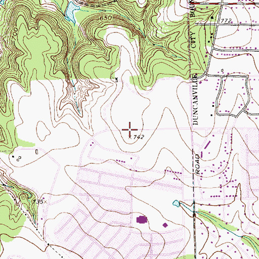 Topographic Map of Duncanville 9th Grade School, TX